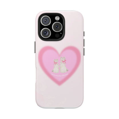 Cute Kittens Heart Tough Phone Case — Pink Cat Love Protective Cover