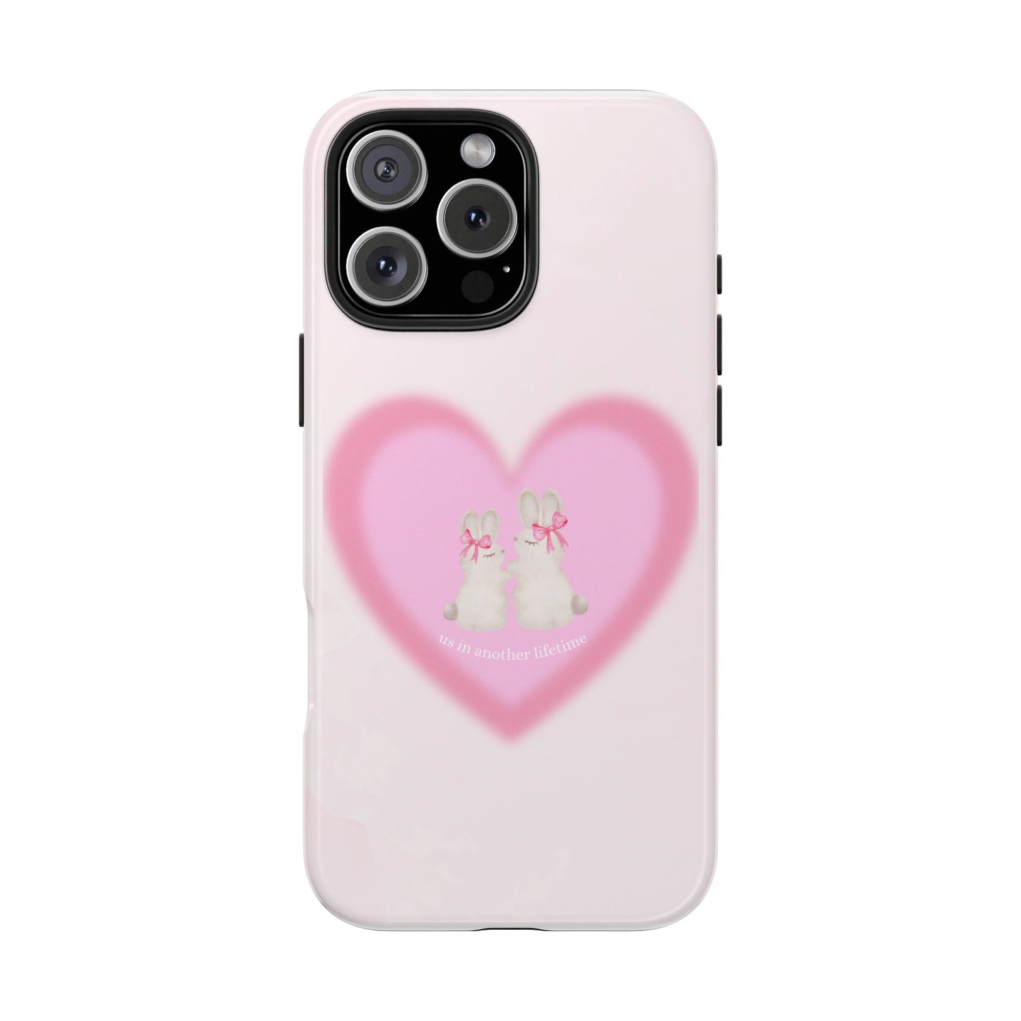 Cute Kittens Heart Tough Phone Case — Pink Cat Love Protective Cover
