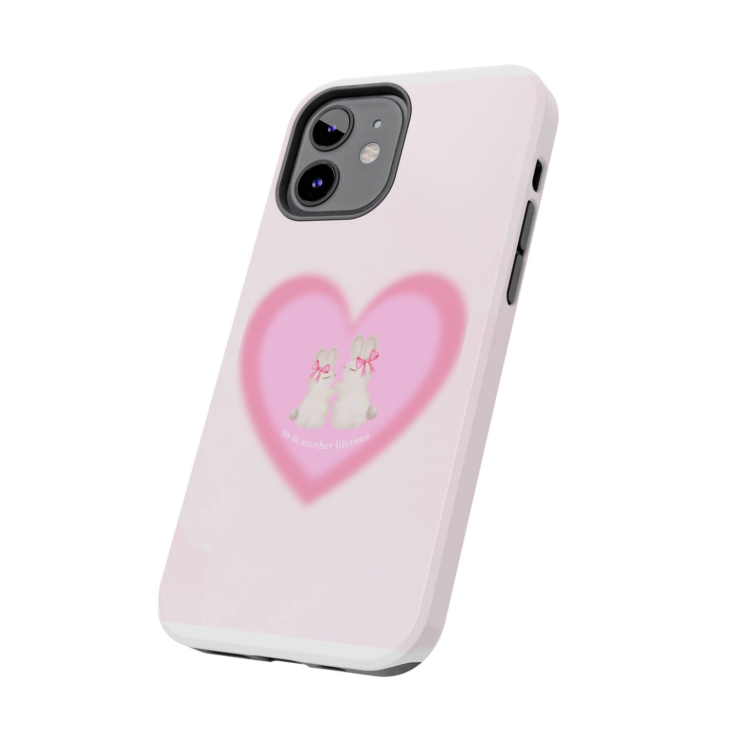 Cute Kittens Heart Tough Phone Case — Pink Cat Love Protective Cover
