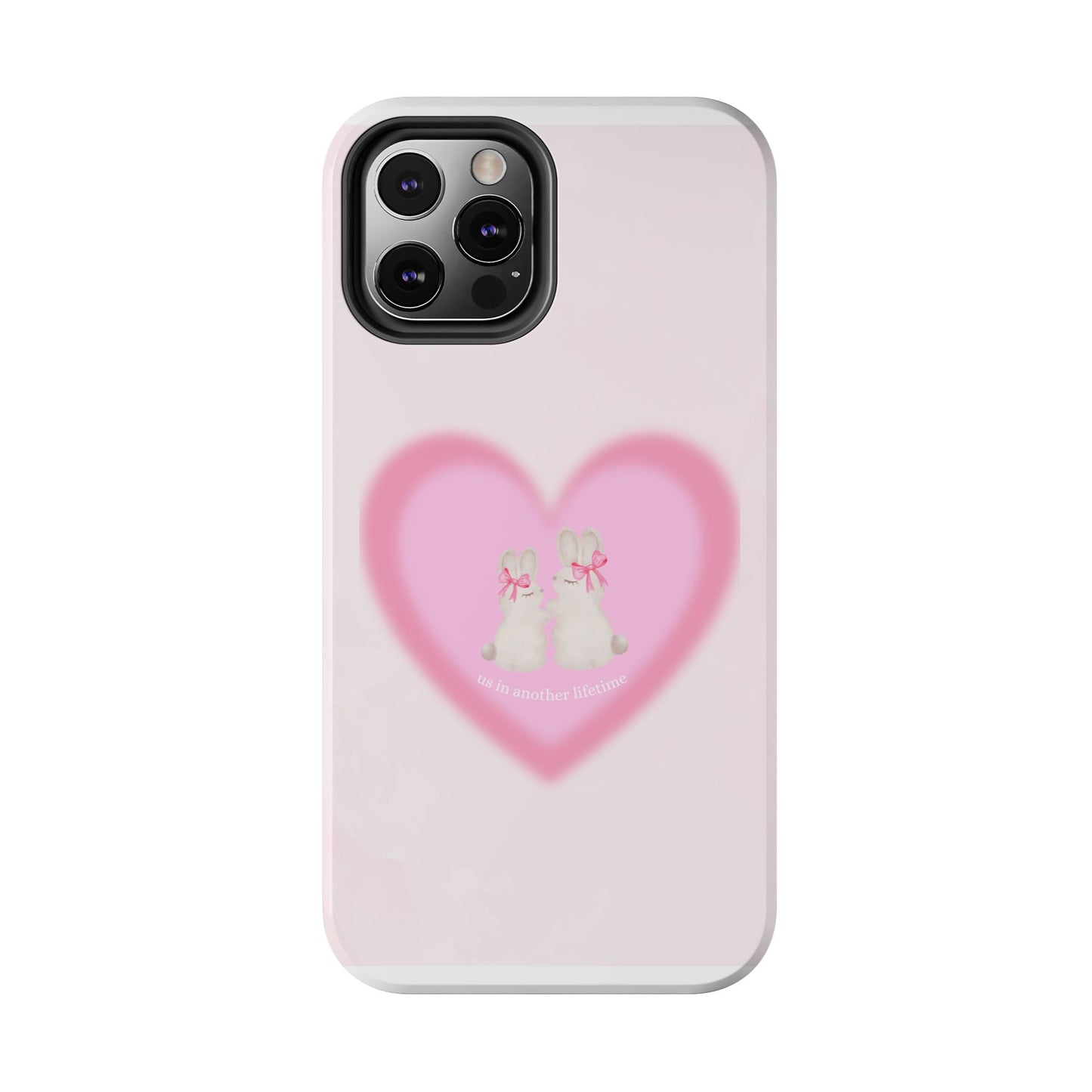 Cute Kittens Heart Tough Phone Case — Pink Cat Love Protective Cover