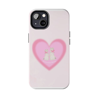 Cute Kittens Heart Tough Phone Case — Pink Cat Love Protective Cover