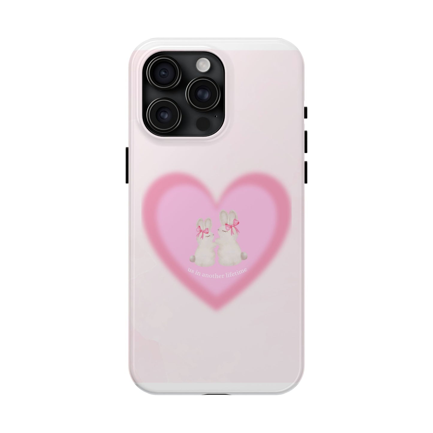 Cute Kittens Heart Tough Phone Case — Pink Cat Love Protective Cover