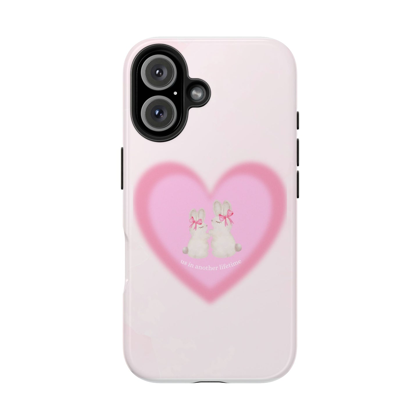 Cute Kittens Heart Tough Phone Case — Pink Cat Love Protective Cover