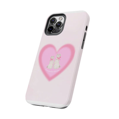 Cute Kittens Heart Tough Phone Case — Pink Cat Love Protective Cover